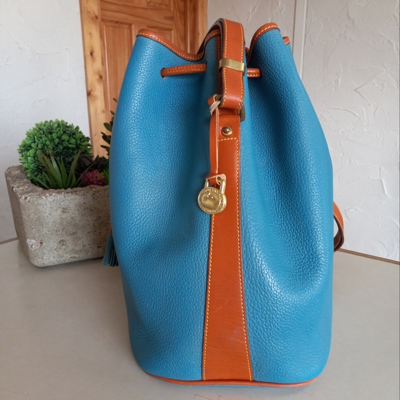 Dooney & Bourke X-Large Vintage Drawstring Bag, AWL, Mediterranean Blue - Picture 6 of 10